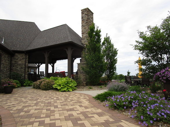 Hardscape and softscape work together to provide a visual cohesiveness of texture.
