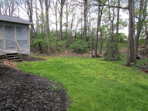 The original landscape featured an unattractive mix of grass and moss due to the damp, shaded conditions, and served no real purpose for the homeowner.