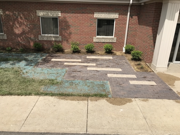 Installation of new patio by Rice's at Meals on Wheels