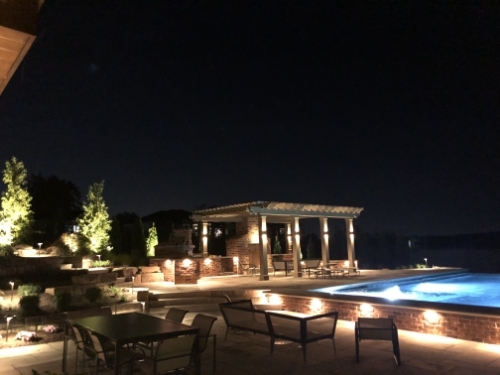 Outdoor patio, lighting and pool