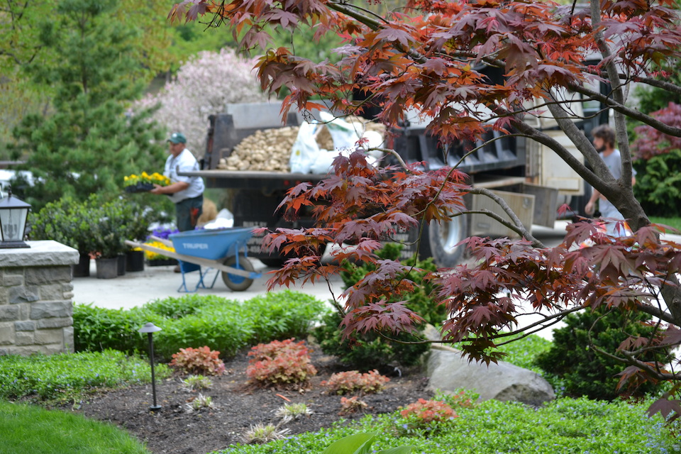 Spring clean up as part of estate landscape management