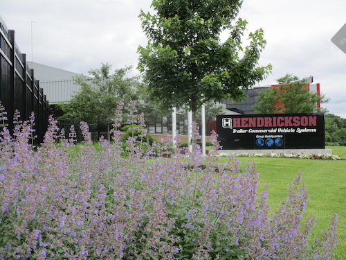 Updated signage is surrounded by low seasonal color, giving Hendrickson an eye-catching presence that can even be seen from the nearby highway.